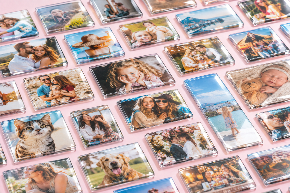 Acrylic Photo Fridge Magnet – Set of 9