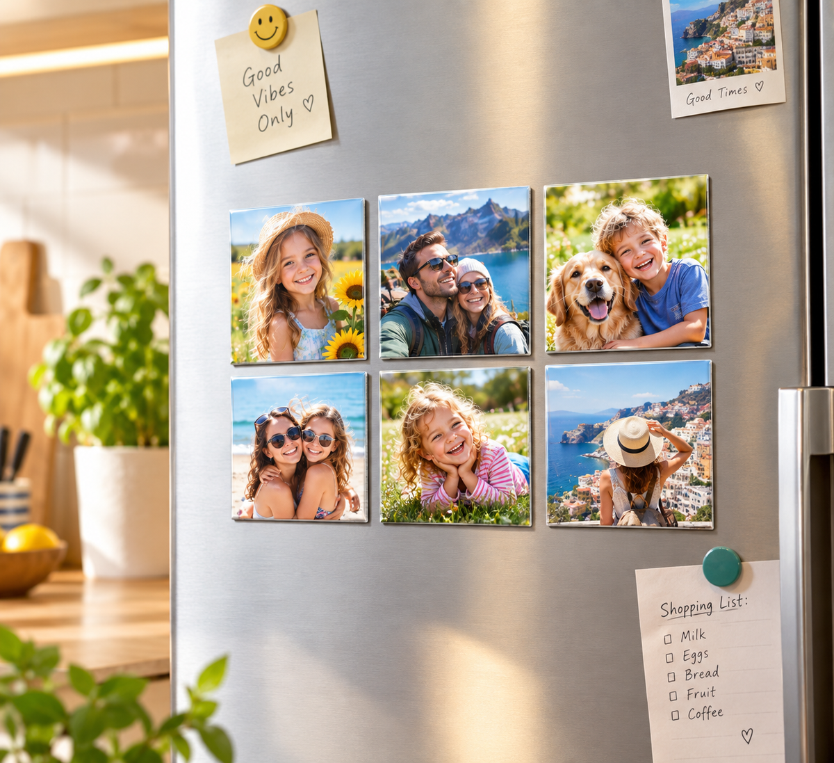 2x2" Square Custom Photo Magnets – Set of 6